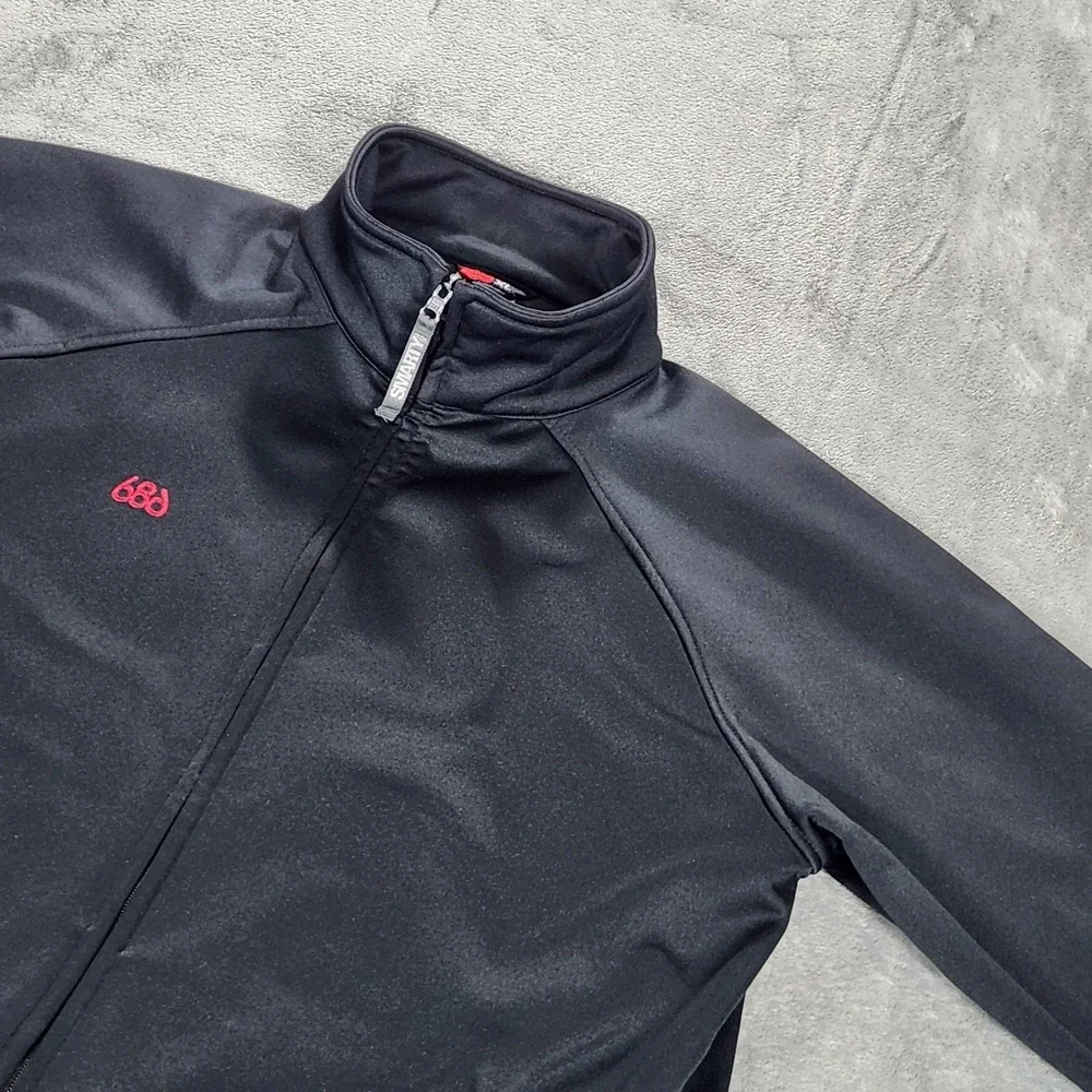 686 Jacket Mens XL Black SMARTY Tech Softshell Fleece Lined Ski Snowboard